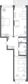 2-к квартира, вторичка, 77м2, 1/24 этаж