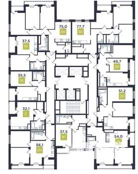 3-к квартира, вторичка, 75м2, 26/29 этаж