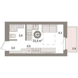Студия квартира, вторичка, 22м2, 5/7 этаж