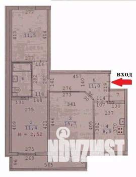 3-к квартира, вторичка, 63м2, 5/9 этаж