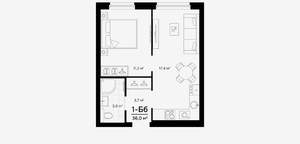 1-к квартира, вторичка, 36м2, 15/22 этаж