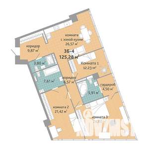 4-к квартира, вторичка, 125м2, 16/28 этаж