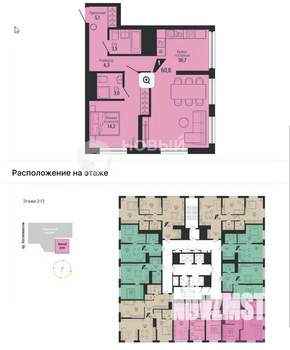 1-к квартира, вторичка, 61м2, 19/33 этаж