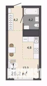Студия квартира, вторичка, 26м2, 21/30 этаж