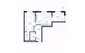2-к квартира, вторичка, 69м2, 18/28 этаж