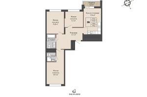 3-к квартира, вторичка, 93м2, 12/31 этаж