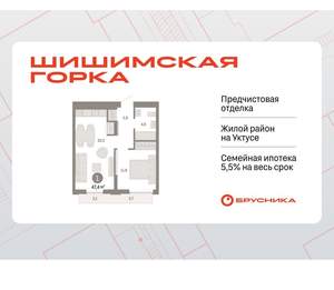 1-к квартира, вторичка, 47м2, 8/16 этаж