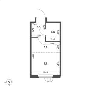 Студия квартира, вторичка, 21м2, 2/15 этаж