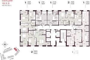 2-к квартира, вторичка, 52м2, 14/25 этаж