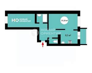 2-к квартира, вторичка, 59м2, 8/10 этаж