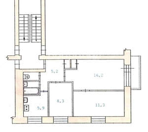 3-к квартира, вторичка, 51м2, 3/5 этаж