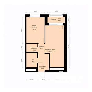 1-к квартира, строящийся дом, 45м2, 3/31 этаж