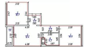 2-к квартира, вторичка, 43м2, 16/17 этаж