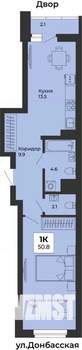 2-к квартира, строящийся дом, 51м2, 3/25 этаж
