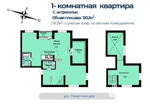 1-к квартира, строящийся дом, 112м2, 26/26 этаж