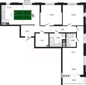 3-к квартира, вторичка, 99м2, 6/11 этаж