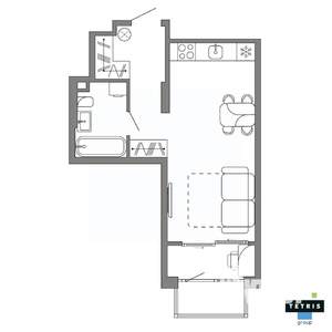 Студия квартира, вторичка, 34м2, 15/32 этаж