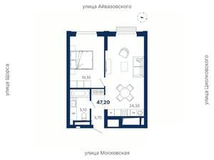 1-к квартира, вторичка, 47м2, 9/29 этаж