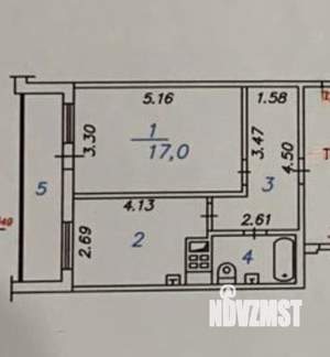 1-к квартира, вторичка, 39м2, 6/12 этаж