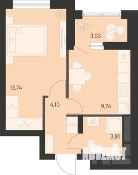 1-к квартира, вторичка, 35м2, 14/21 этаж