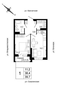 1-к квартира, вторичка, 40м2, 13/24 этаж