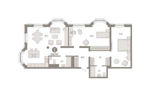 2-к квартира, вторичка, 114м2, 22/24 этаж