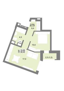1-к квартира, вторичка, 39м2, 8/18 этаж