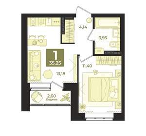 1-к квартира, вторичка, 35м2, 5/23 этаж