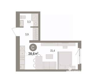 Студия квартира, вторичка, 29м2, 2/8 этаж