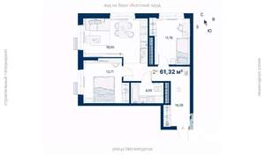 2-к квартира, вторичка, 61м2, 24/31 этаж
