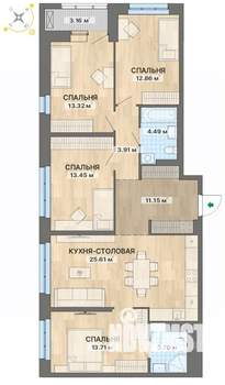 4-к квартира, вторичка, 105м2, 5/26 этаж