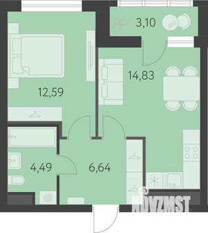 1-к квартира, вторичка, 40м2, 5/16 этаж
