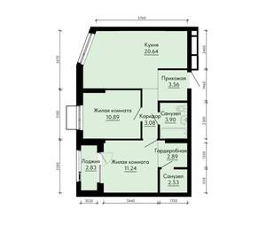 2-к квартира, вторичка, 60м2, 29/30 этаж