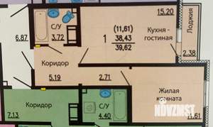 1-к квартира, вторичка, 38м2, 11/26 этаж