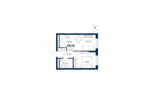 1-к квартира, вторичка, 38м2, 19/28 этаж