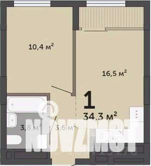 1-к квартира, строящийся дом, 34м2, 5/15 этаж