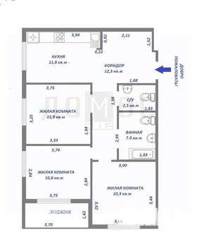 3-к квартира, вторичка, 65м2, 5/23 этаж