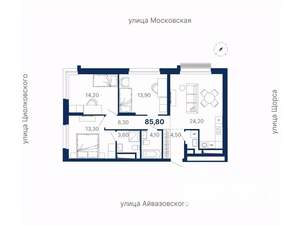 3-к квартира, вторичка, 86м2, 24/30 этаж