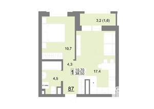 1-к квартира, вторичка, 39м2, 12/26 этаж