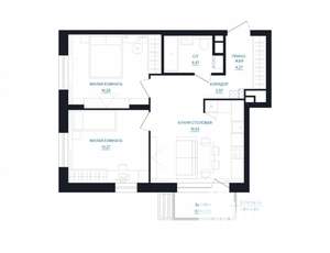 2-к квартира, строящийся дом, 60м2, 4/25 этаж