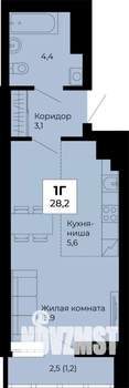 Студия квартира, строящийся дом, 28м2, 8/25 этаж