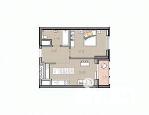 1-к квартира, строящийся дом, 38м2, 33/33 этаж