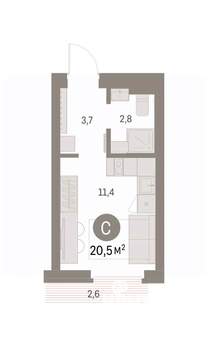 Студия квартира, вторичка, 20м2, 3/9 этаж