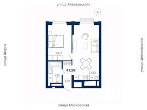 1-к квартира, вторичка, 47м2, 14/29 этаж