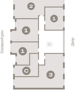 2-к квартира, вторичка, 69м2, 3/15 этаж