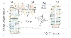 3-к квартира, строящийся дом, 68м2, 10/25 этаж