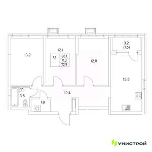 3-к квартира, вторичка, 73м2, 11/31 этаж