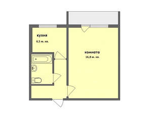 1-к квартира, вторичка, 30м2, 4/5 этаж