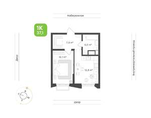 1-к квартира, вторичка, 37м2, 24/24 этаж