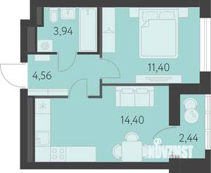 1-к квартира, вторичка, 35м2, 13/16 этаж
